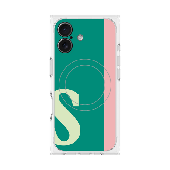 プレミアムスクエアケース with MagSafe［ オリジナル - initial color line - S green ］