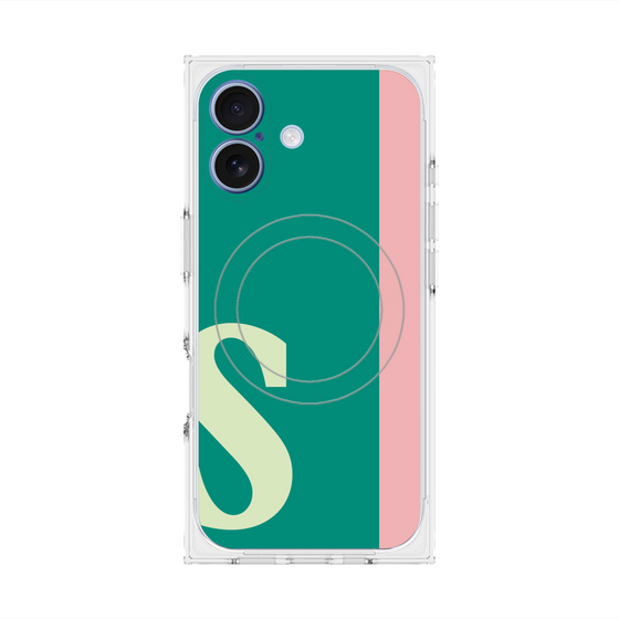 プレミアムスクエアケース with MagSafe［ オリジナル - initial color line - S green ］