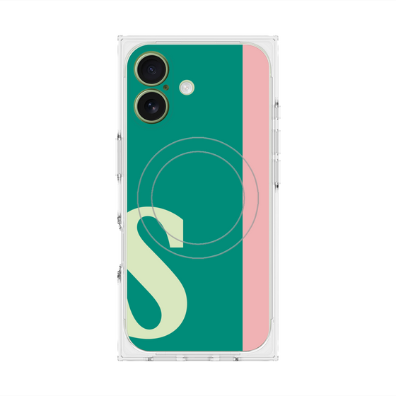 プレミアムスクエアケース with MagSafe［ オリジナル - initial color line - S green ］