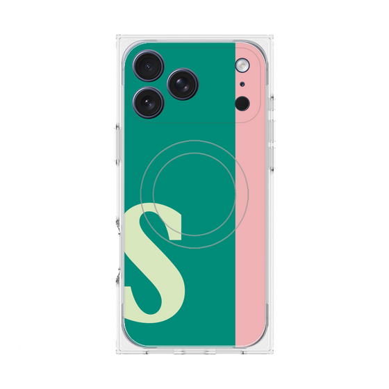 プレミアムスクエアケース with MagSafe［ オリジナル - initial color line - S green ］