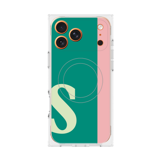 プレミアムスクエアケース with MagSafe［ オリジナル - initial color line - S green ］