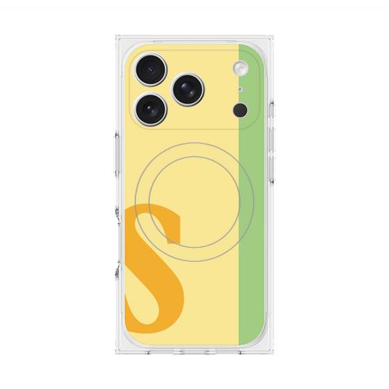 プレミアムスクエアケース with MagSafe［ オリジナル - initial color line - S yellow ］