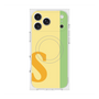 プレミアムスクエアケース with MagSafe［ オリジナル - initial color line - S yellow ］