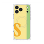 プレミアムスクエアケース with MagSafe［ オリジナル - initial color line - S yellow ］