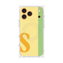 プレミアムスクエアケース with MagSafe［ オリジナル - initial color line - S yellow ］