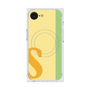 プレミアムスクエアケース with MagSafe［ オリジナル - initial color line - S yellow ］