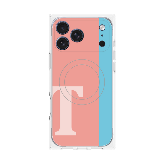 プレミアムスクエアケース with MagSafe［ オリジナル - initial color line - T pink ］