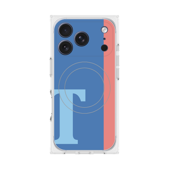 プレミアムスクエアケース with MagSafe［ オリジナル - initial color line - T blue ］
