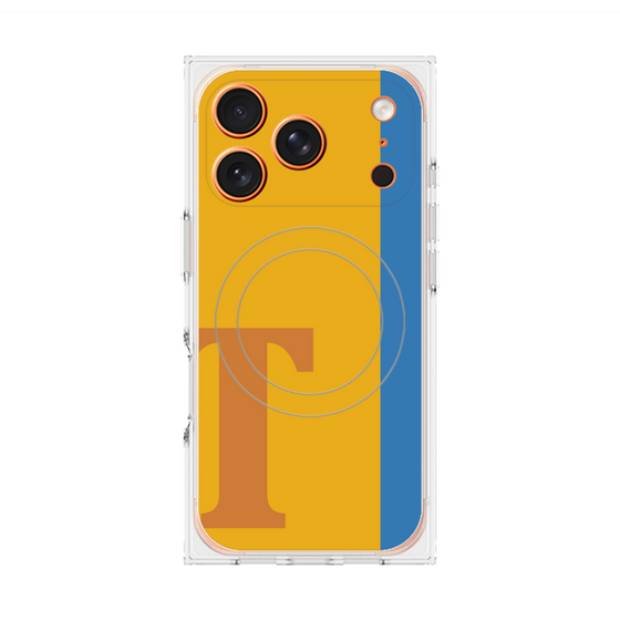 プレミアムスクエアケース with MagSafe［ オリジナル - initial color line - T orange ］