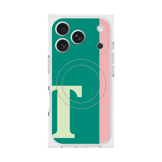 プレミアムスクエアケース with MagSafe［ オリジナル - initial color line - T green ］