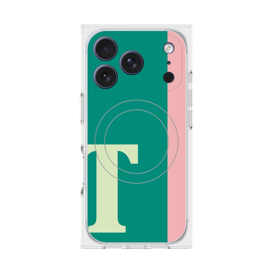 プレミアムスクエアケース with MagSafe［ オリジナル - initial color line - T green ］