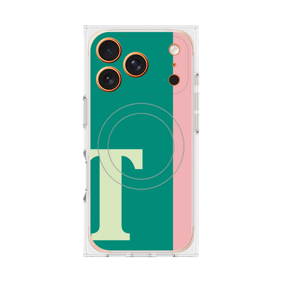 プレミアムスクエアケース with MagSafe［ オリジナル - initial color line - T green ］