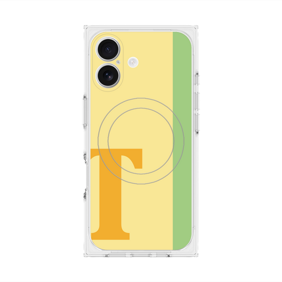 プレミアムスクエアケース with MagSafe［ オリジナル - initial color line - T yellow ］