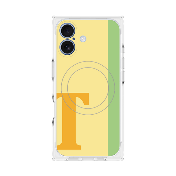 プレミアムスクエアケース with MagSafe［ オリジナル - initial color line - T yellow ］