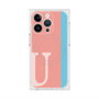 プレミアムスクエアケース with MagSafe［ オリジナル - initial color line - U pink ］