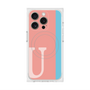 プレミアムスクエアケース with MagSafe［ オリジナル - initial color line - U pink ］