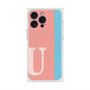 プレミアムスクエアケース with MagSafe［ オリジナル - initial color line - U pink ］