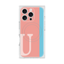 プレミアムスクエアケース with MagSafe［ オリジナル - initial color line - U pink ］