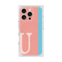プレミアムスクエアケース with MagSafe［ オリジナル - initial color line - U pink ］