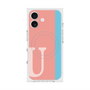 プレミアムスクエアケース with MagSafe［ オリジナル - initial color line - U pink ］