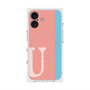 プレミアムスクエアケース with MagSafe［ オリジナル - initial color line - U pink ］