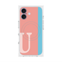 プレミアムスクエアケース with MagSafe［ オリジナル - initial color line - U pink ］