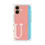 プレミアムスクエアケース with MagSafe［ オリジナル - initial color line - U pink ］