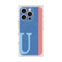 プレミアムスクエアケース with MagSafe［ オリジナル - initial color line - U blue ］