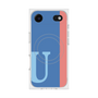 プレミアムスクエアケース with MagSafe［ オリジナル - initial color line - U blue ］