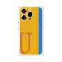 プレミアムスクエアケース with MagSafe［ オリジナル - initial color line - U orange ］