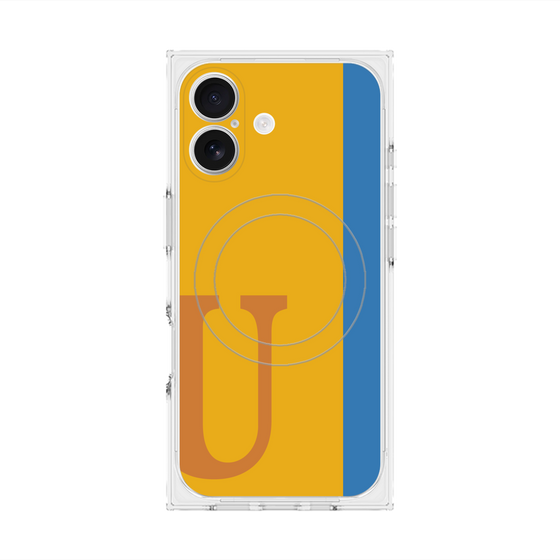 プレミアムスクエアケース with MagSafe［ オリジナル - initial color line - U orange ］