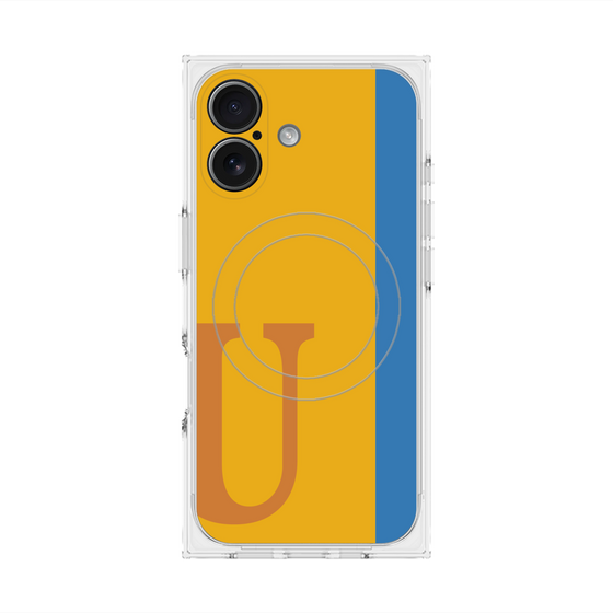 プレミアムスクエアケース with MagSafe［ オリジナル - initial color line - U orange ］