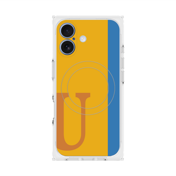 プレミアムスクエアケース with MagSafe［ オリジナル - initial color line - U orange ］