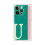 プレミアムスクエアケース with MagSafe［ オリジナル - initial color line - U green ］