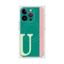 プレミアムスクエアケース with MagSafe［ オリジナル - initial color line - U green ］