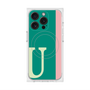 プレミアムスクエアケース with MagSafe［ オリジナル - initial color line - U green ］