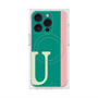 プレミアムスクエアケース with MagSafe［ オリジナル - initial color line - U green ］