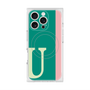 プレミアムスクエアケース with MagSafe［ オリジナル - initial color line - U green ］