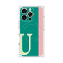プレミアムスクエアケース with MagSafe［ オリジナル - initial color line - U green ］