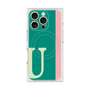 プレミアムスクエアケース with MagSafe［ オリジナル - initial color line - U green ］