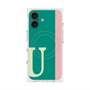 プレミアムスクエアケース with MagSafe［ オリジナル - initial color line - U green ］