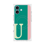 プレミアムスクエアケース with MagSafe［ オリジナル - initial color line - U green ］