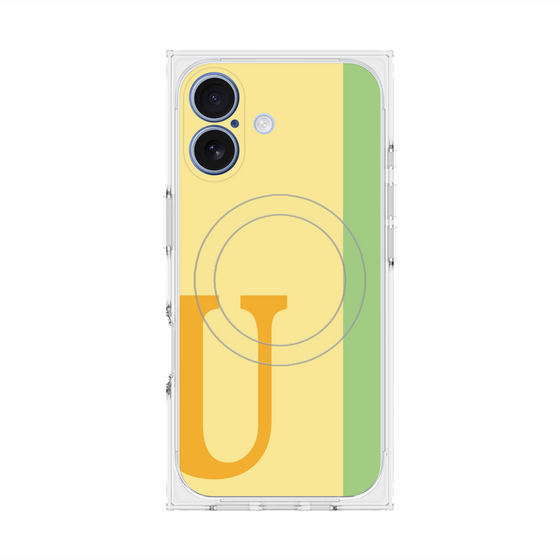 プレミアムスクエアケース with MagSafe［ オリジナル - initial color line - U yellow ］