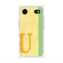 プレミアムスクエアケース with MagSafe［ オリジナル - initial color line - U yellow ］