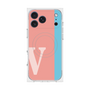 プレミアムスクエアケース with MagSafe［ オリジナル - initial color line - V pink ］