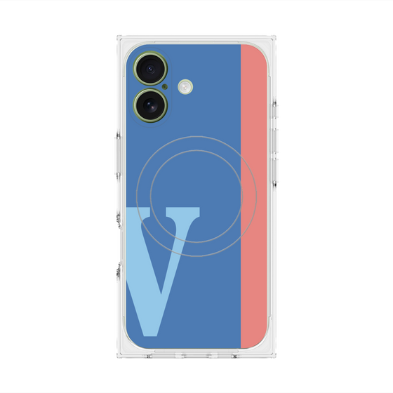 プレミアムスクエアケース with MagSafe［ オリジナル - initial color line - V blue ］