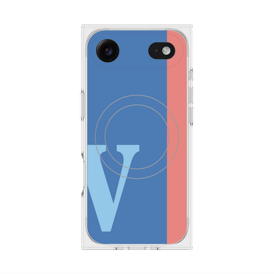 プレミアムスクエアケース with MagSafe［ オリジナル - initial color line - V blue ］