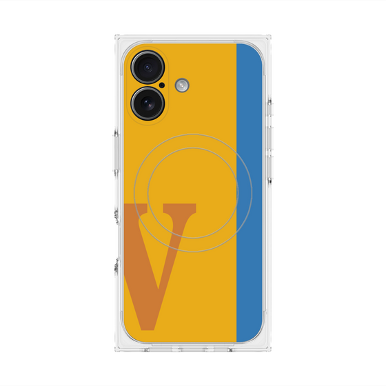 プレミアムスクエアケース with MagSafe［ オリジナル - initial color line - V orange ］