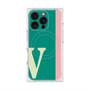 プレミアムスクエアケース with MagSafe［ オリジナル - initial color line - V green ］