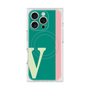 プレミアムスクエアケース with MagSafe［ オリジナル - initial color line - V green ］